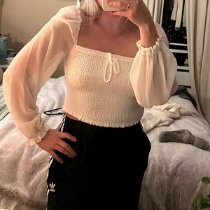 Aritzia small blouse white off shoulder or on